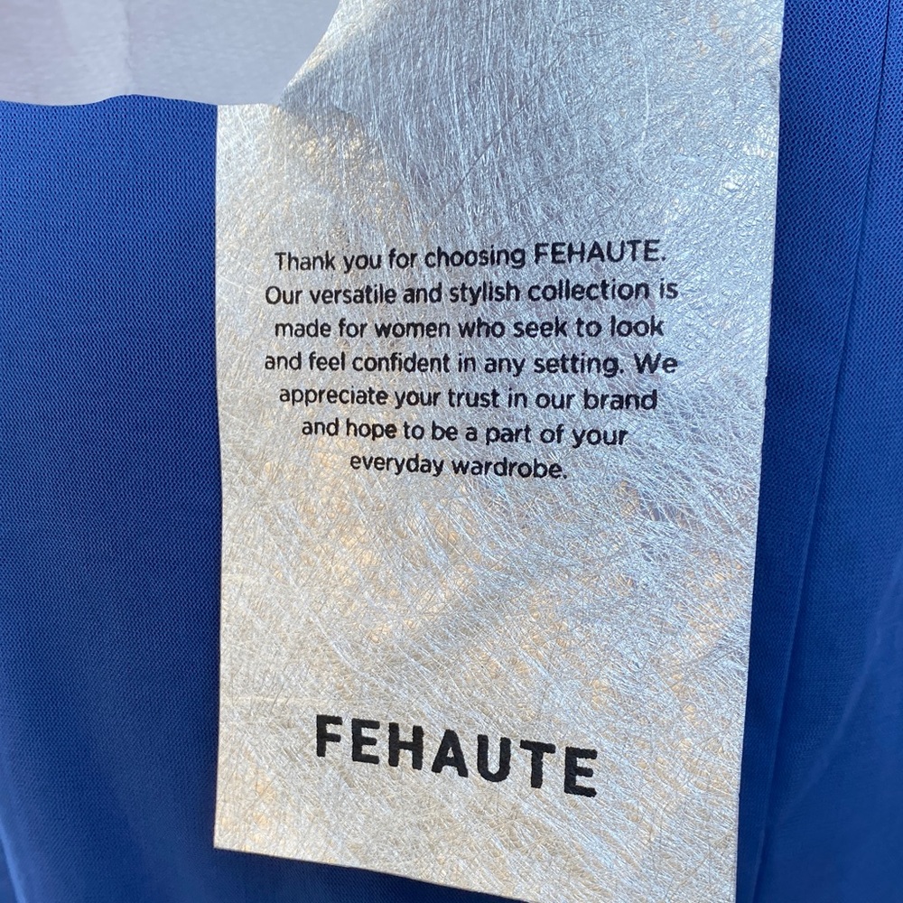 NWT Fehaute Royal Blue Mesh V Neck Long Sleeve Velvet Jumpsuit 10 - Picture 10 of 14